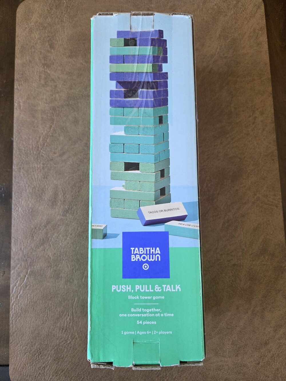 Tabitha Brown X Target Push Pull And Talk Block Tower Game ~ Blue Green